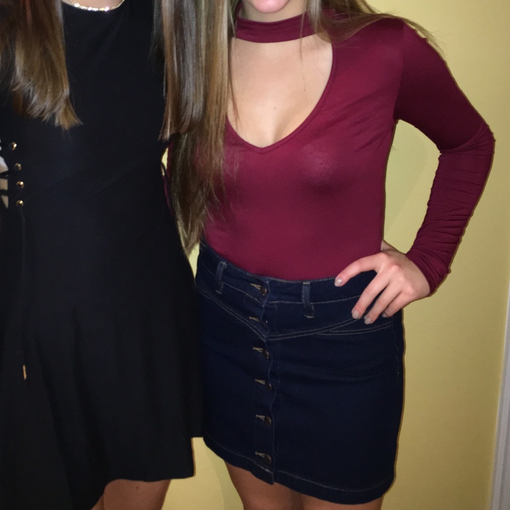 maroon bodysuit